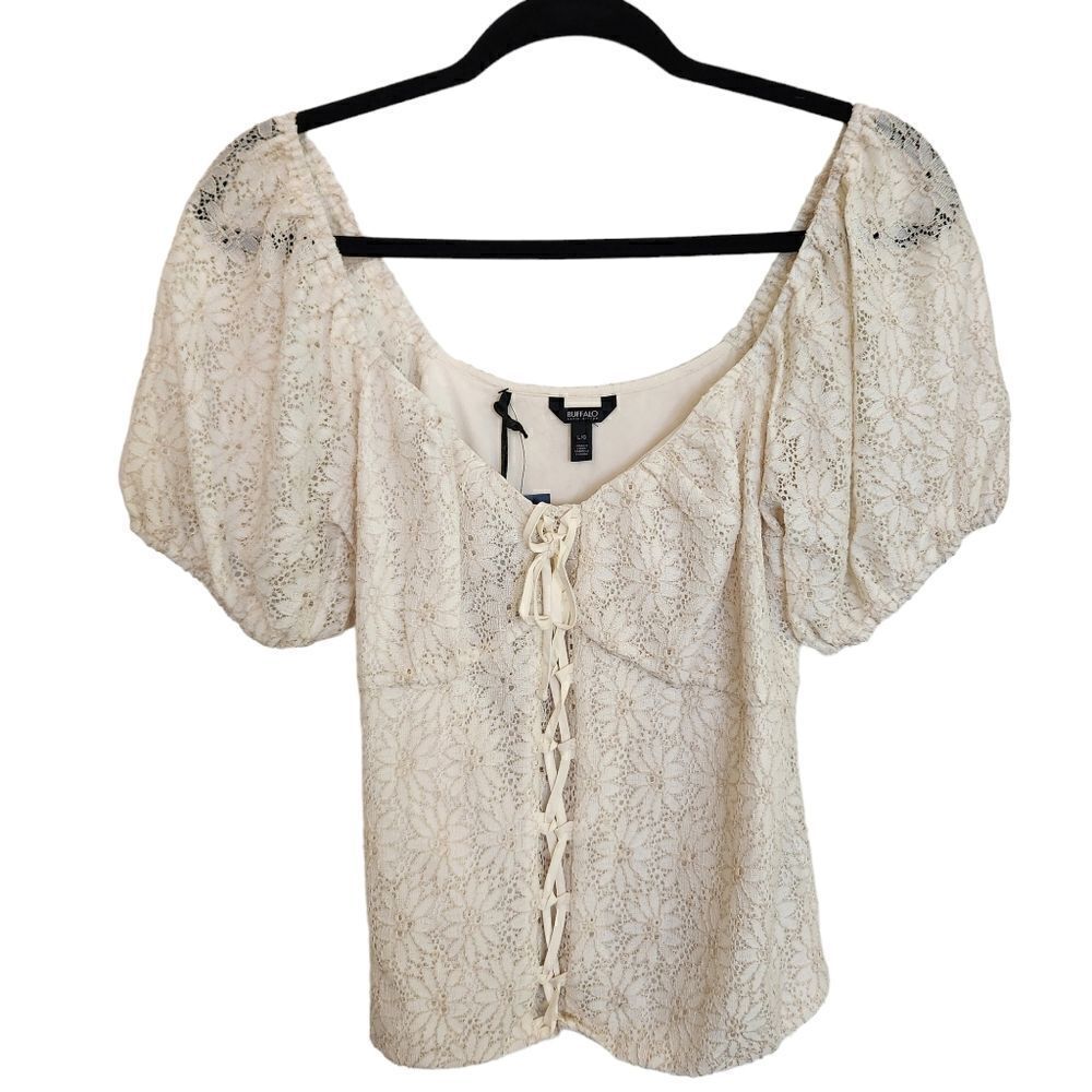 Buffalo David Bitton Lace Up Front Detail Lined Size Large Juniors